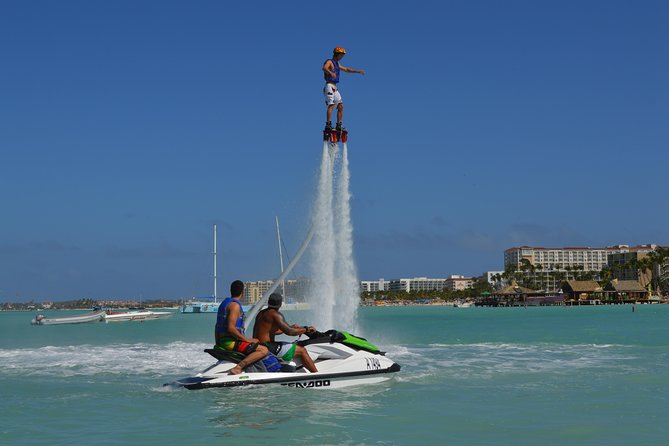Aruba Flyboarding & Jetovator Experience: Fly Like a Bird & Dive Like a Dolphin - Delphi Watersports in Noord: Getting to the beach setup fast
