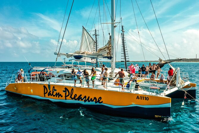 Aruba Morning Snorkel Sail aboard Palm Pleasure Catamaran - SNUBA option at 20 feet: for people who want underwater without classic gear