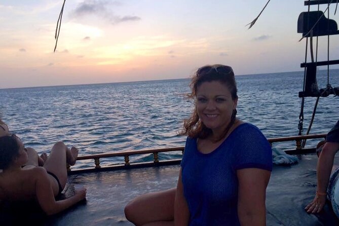 Aruba Sunset Jolly Pirate Sail with Open Bar - What happens on the water: sunset views with an anchor stop