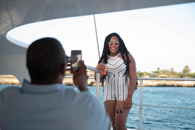 Aruba Sunset Sail with Appetizers and Open Bar - Comfort on a catamaran: seating, space, and the bathroom reality