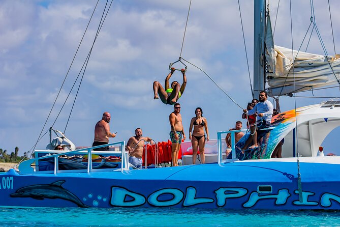 Dolphin Catamaran Snorkel and Sail with Open Bar - The onboard experience on The Dolphin: crew, music, and space